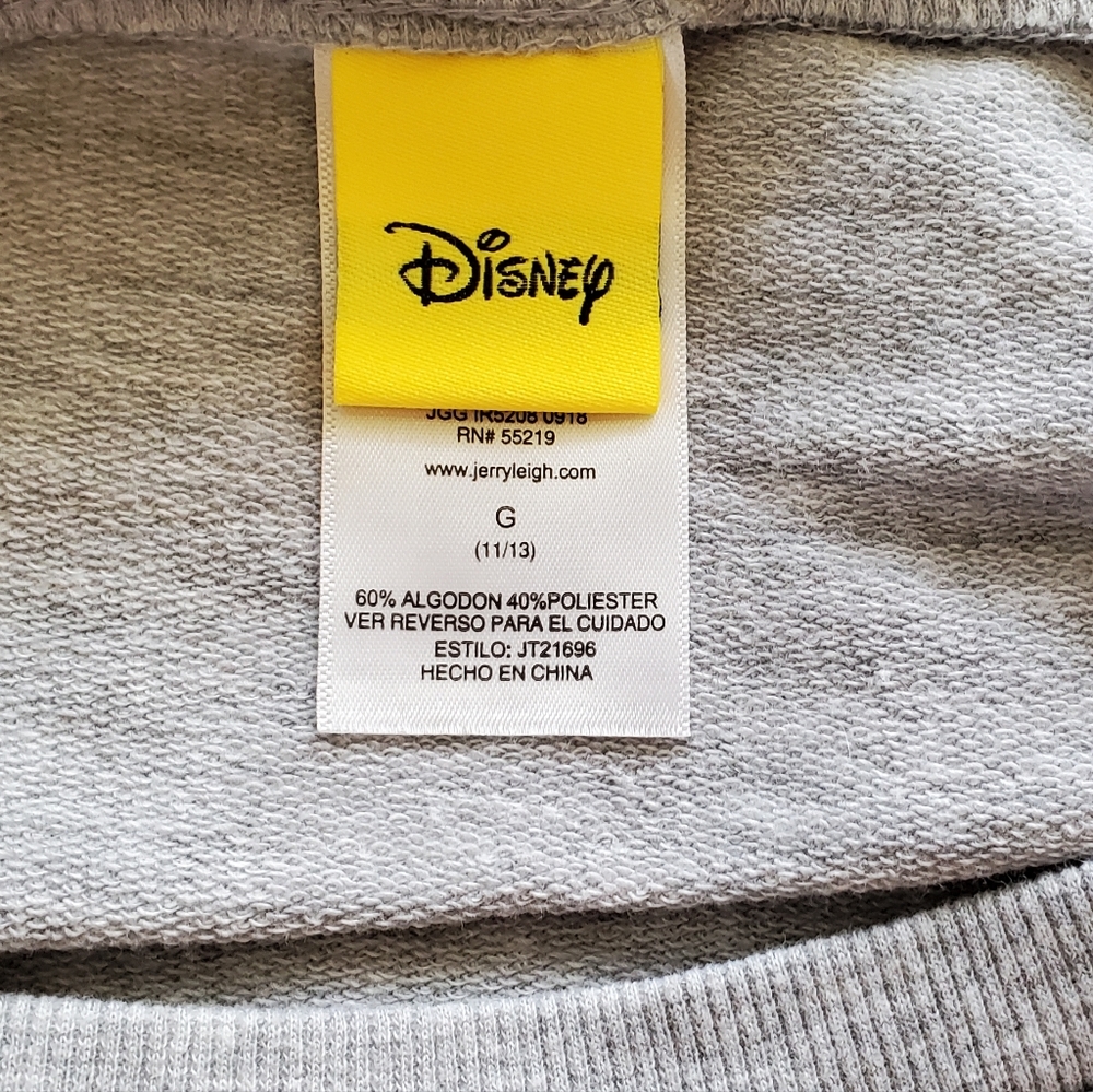 EUC - Disney | Gray Minnie Mouse Flirty Sweatshirt Size Juniors Large - Picture 8 of 10